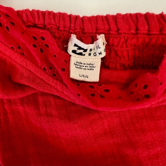 BILLABONG Cross My Heart Puff Sleeve Crop Top Size L - Picture 9 of 9